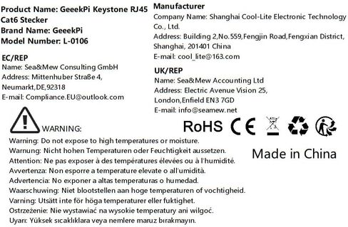 Geeekpi 12-Pack Cat6 RJ45 Keystone Jack Insert ، Ethernet Keystone Jack للوحة التصحيح ، متعدد الألوان in Saudi Arabia