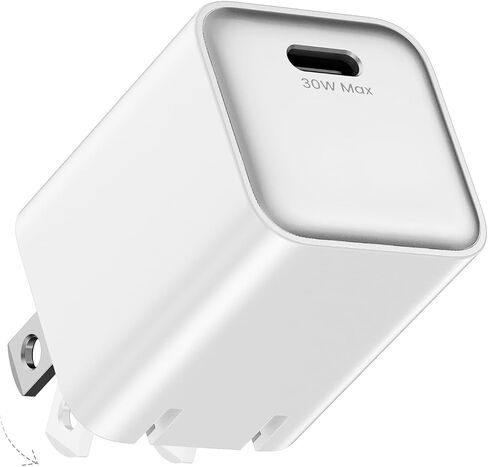 30W Compact Wall Charger, USB C Charger Block with GaN III Tech, PD3.0 PPS QC4.0 Fast Foldable Power Adapter for iPhone 16 15, Galaxy, Pixel, iPad, AirPods,MacBook Air (White, 1 Pack) in Kuwait