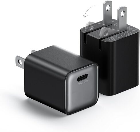 30W Compact Wall Charger, USB C Charger Block with GaN III Tech, PD3.0 PPS QC4.0 Fast Foldable Power Adapter for iPhone 16 15, Galaxy, Pixel, iPad, AirPods,MacBook Air (White, 1 Pack) in Kuwait
