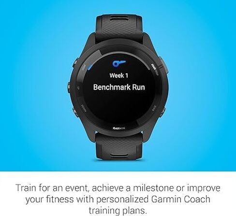 Garmin Forerunner 265 Running Smartwatch ، شاشة AMOLED الملونة ، مقاييس التدريب ورؤى الاسترداد ، باللونين الأسود والمسحوق الرمادي (متجدد) in Saudi Arabia