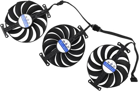 3pcs/ الكثير من الرسومات ، استبدال مروحة تبريد بطاقة الرسومات لـ ASUS ROG Strix RTX 3060TI 3070 3070TI 3080 3080TI 3090 Gaming RX 6700XT 6800 95MM CF1010U12S 12V 0.45A 7 PIN Card Card Card Fan GPU (Fan-4) in Kuwait