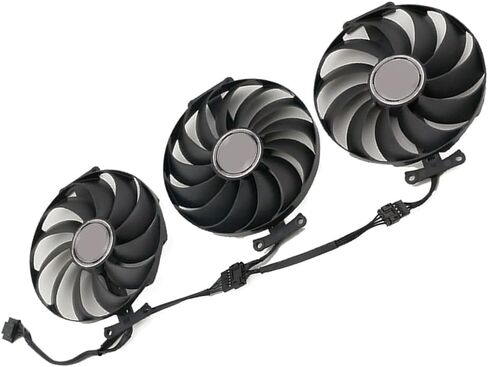3pcs/ الكثير من الرسومات ، استبدال مروحة تبريد بطاقة الرسومات لـ ASUS ROG Strix RTX 3060TI 3070 3070TI 3080 3080TI 3090 Gaming RX 6700XT 6800 95MM CF1010U12S 12V 0.45A 7 PIN Card Card Card Fan GPU (Fan-4) in Kuwait