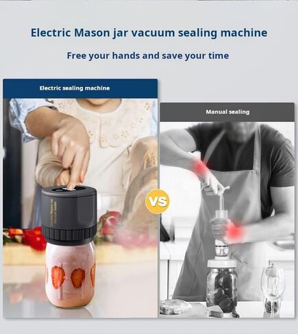 2025 Upgraded Mason Jar Vacuum Sealer, Electric Vacuum Sealer for Regular Mouth and Wide Mouth Canning Jars, Fully Automated and Portable in Saudi Arabia
