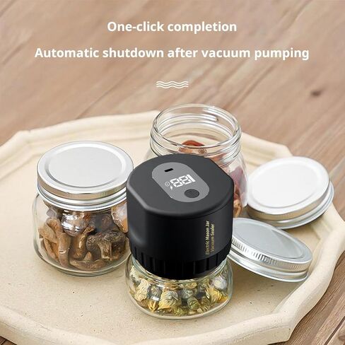 2025 Upgraded Mason Jar Vacuum Sealer, Electric Vacuum Sealer for Regular Mouth and Wide Mouth Canning Jars, Fully Automated and Portable in Saudi Arabia