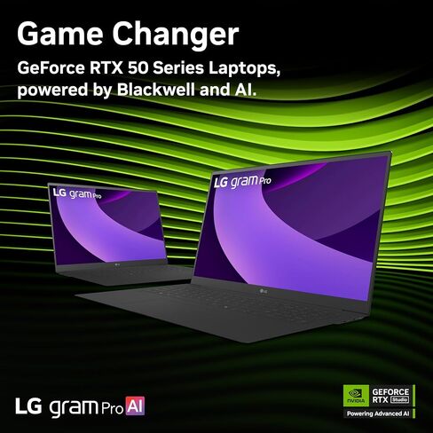 كمبيوتر محمول LG gram Pro خفيف الوزن مقاس 16 بوصة، إصدار Intel Evo مدعوم بمعالج Intel Core Ultra7 255H، NVIDIA RTX5050، Windows 11 Home، ذاكرة الوصول العشوائي 32 جيجابايت، 2 تيرابايت SSD، أسود in Kuwait