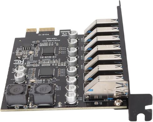 Yoidesu 7 Port PCIE Expansion Card, PCIE to USB 3.2 GEN1 Expansion with 5Gbps High Speed Transmission Stable Power, 7 Ports USB 3.2 GEN1, Suitable for Win and Linux in Saudi Arabia