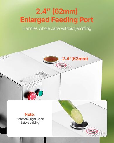 Vevor Commercial Sugar Cane Juicer ، 800 و WALLEST MACHER ELECTRY HACRANE JUICER مع إخراج 661 رطل/ساعة ، 4 بكرات من الفولاذ المقاوم للصدأ ، قصب السكر. in Saudi Arabia
