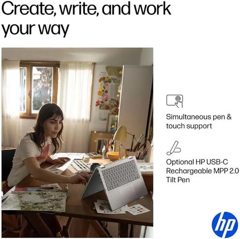 HP OmniBook 5 Flip 2-in-1 Business Laptop - 14" 2K Touchscreen Laptop - Intel Core 7-16GB LPDDR5 RAM - 1TB SSD - 5MP IR Camera | Wi-Fi 6E | Microsoft Copilot | Windows 11 Pro - Glacier Silver in Saudi Arabia