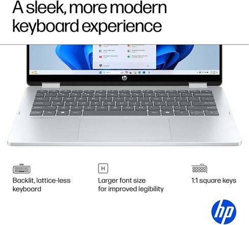 HP OmniBook 5 Flip 2-in-1 Business Laptop - 14" 2K Touchscreen Laptop - Intel Core 7-16GB LPDDR5 RAM - 1TB SSD - 5MP IR Camera | Wi-Fi 6E | Microsoft Copilot | Windows 11 Pro - Glacier Silver in Saudi Arabia