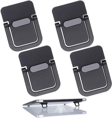 4pcs لوحة المفاتيح المحمولة الناهض ذاتيا للاصق المحمول حامل أقدام كمبيوتر مصغرة غير مرئية لمكتب لوحة مفاتيح الكمبيوتر حامل الكمبيوتر المحمول مع السيليكون المضاد للانزلاق (أسود) in Kuwait
