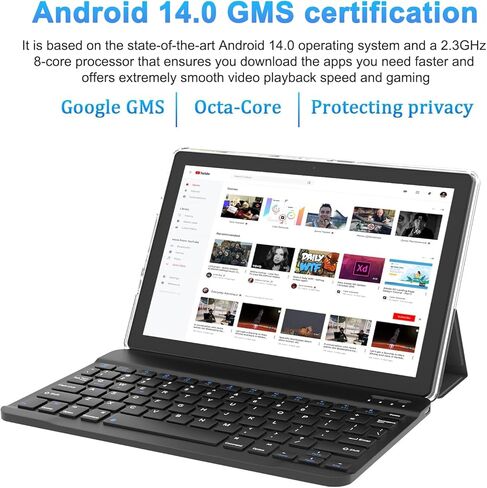 10.1Inch MTK8768 Octa-core 2.3GHZ Tablet RAM 10GB(4+6Expand)+64GB ROM IPS800*1280 Screen,6000mAh Battery, Black (Tablet with Case/Keyboard/Cable/Mouse/Stylus) in Saudi Arabia