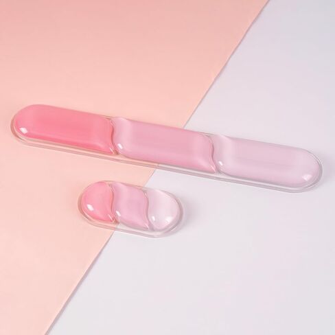 EPOMAKER CloudGel Wrist Rest for Keyboard and Mouse, 2 Pieces Gel Wrist Support, Anti-Slip Rubber Bottom, Ergonomic Design, Suitable for Office/Computer/Laptop/Gaming (Pink) in Saudi Arabia
