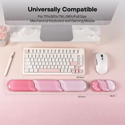 EPOMAKER CloudGel Wrist Rest for Keyboard and Mouse, 2 Pieces Gel Wrist Support, Anti-Slip Rubber Bottom, Ergonomic Design, Suitable for Office/Computer/Laptop/Gaming (Pink) in Saudi Arabia
