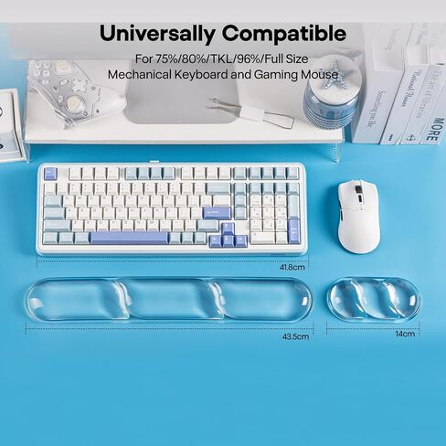 EPOMAKER CloudGel Wrist Rest for Keyboard and Mouse, 2 Pieces Gel Wrist Support, Anti-Slip Rubber Bottom, Ergonomic Design, Suitable for Office/Computer/Laptop/Gaming (Pink) in Saudi Arabia
