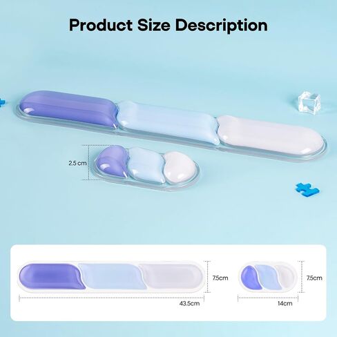 EPOMAKER CloudGel Wrist Rest for Keyboard and Mouse, 2 Pieces Gel Wrist Support, Anti-Slip Rubber Bottom, Ergonomic Design, Suitable for Office/Computer/Laptop/Gaming (Pink) in Saudi Arabia