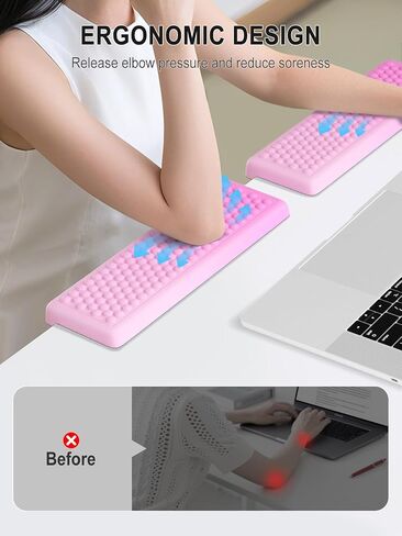 Hsurbtra L-Shaped Desk Elbow Pad, 2-Piece Soft Memory Foam Elbow Support Padding with Non-Slip Rubber Base, Ergonomic Desk Edge Cushion Wrist Rest for Office, Home, Work, Gaming, Purple in Saudi Arabia