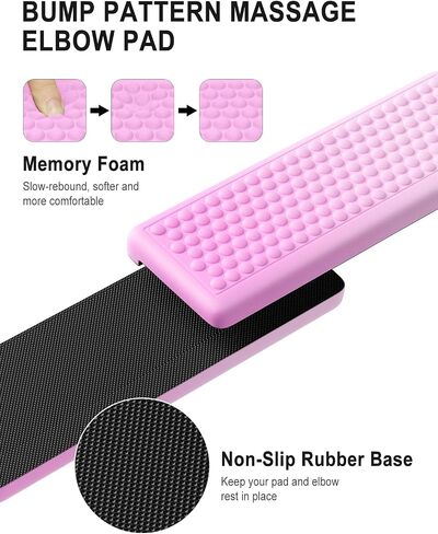 Hsurbtra L-Shaped Desk Elbow Pad, 2-Piece Soft Memory Foam Elbow Support Padding with Non-Slip Rubber Base, Ergonomic Desk Edge Cushion Wrist Rest for Office, Home, Work, Gaming, Purple in Saudi Arabia