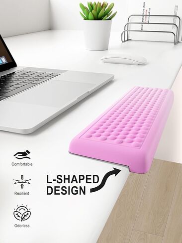 Hsurbtra L-Shaped Desk Elbow Pad, 2-Piece Soft Memory Foam Elbow Support Padding with Non-Slip Rubber Base, Ergonomic Desk Edge Cushion Wrist Rest for Office, Home, Work, Gaming, Purple in Saudi Arabia
