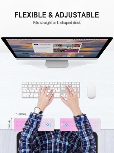 Hsurbtra L-Shaped Desk Elbow Pad, 2-Piece Soft Memory Foam Elbow Support Padding with Non-Slip Rubber Base, Ergonomic Desk Edge Cushion Wrist Rest for Office, Home, Work, Gaming, Purple in Saudi Arabia