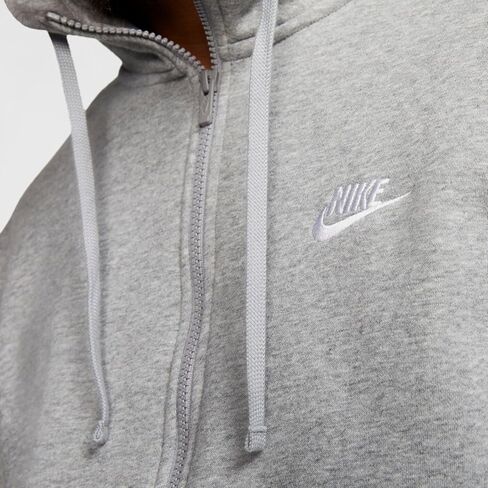 Nike Men's Sportswear Club Fleece Full Zip Hoodie, Fleece Zip-Up Hoodie Men, White/White/Black, XS in Saudi Arabia
