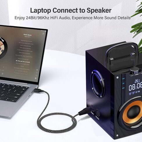 محول مقبس الصوت BOIOT بطول 10 أقدام USB إلى 3.5 مم TRS، سلك صوت ستيريو USB ذكر إلى 3.5 مم ذكر AUX، متوافق مع الكمبيوتر المحمول، ومكبر الصوت، والنوافذ، لا ينطبق على الشحن ومنافذ MP3 والسيارة والتلفزيون USB in Saudi Arabia