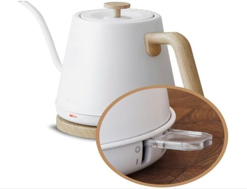 Modern Electric Gooseneck inner Stainless Steel Kettle, 1200W Quick Heating, One touch, Auto Shut off with Elegant Wood Grain design 800ML (Black) in Kuwait