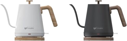 Modern Electric Gooseneck inner Stainless Steel Kettle, 1200W Quick Heating, One touch, Auto Shut off with Elegant Wood Grain design 800ML (Black) in Kuwait