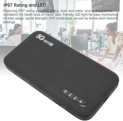 Diyeeni 5G WiFi Hotspot, 2.77Gbps High Speed Mobile Hotspot, Wireless Network Portable Router with Nano SIM Card Slot, 2.4G/5.8GHz Dual Band, Support 16 Users, IP67 in Saudi Arabia