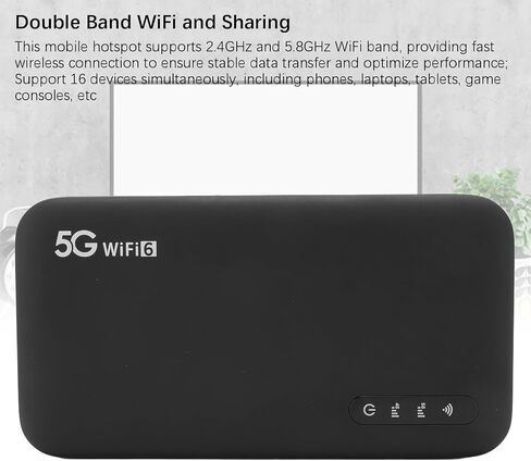 Diyeeni 5G WiFi Hotspot, 2.77Gbps High Speed Mobile Hotspot, Wireless Network Portable Router with Nano SIM Card Slot, 2.4G/5.8GHz Dual Band, Support 16 Users, IP67 in Saudi Arabia