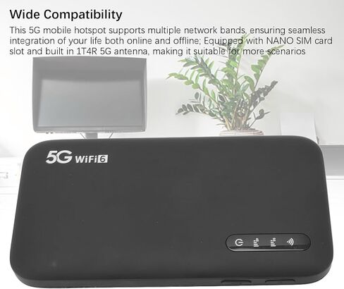 Diyeeni 5G WiFi Hotspot, 2.77Gbps High Speed Mobile Hotspot, Wireless Network Portable Router with Nano SIM Card Slot, 2.4G/5.8GHz Dual Band, Support 16 Users, IP67 in Saudi Arabia