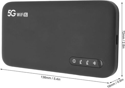 Diyeeni 5G WiFi Hotspot, 2.77Gbps High Speed Mobile Hotspot, Wireless Network Portable Router with Nano SIM Card Slot, 2.4G/5.8GHz Dual Band, Support 16 Users, IP67 in Saudi Arabia