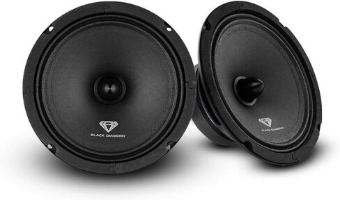 Black Diamond Dia-CM6.4B 6.5" Mid-Range Loudspeaker with Bullet - 6.5-Inch Midrange, 120 Watts Max, 60 Watts RMS, 4-Ohm, 1" Voice Coil - Replacement Mids for Car or Truck Stereo Sound System (Pair) in Saudi Arabia