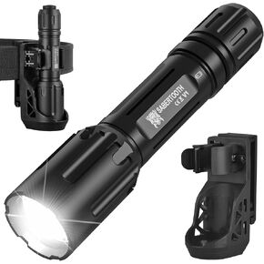 SABERTOOTH Police Tactical Flashlight-2200 High Lumen Duty Belt Flashlight for Law Enforcement Defense Single Mode Flashlight with Holster Tactical Gear Safety Accessories(Black) in Saudi Arabia