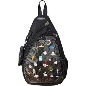 Oxford Ita Bag Kawaii Pin Display Chest Pack for Mens Womens, Single Shoulder Crossbody Sling Bag with Insert Board, Sport Backpack Hiking Travel Daypack in Saudi Arabia