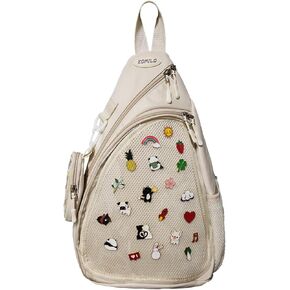 Oxford Ita Bag Kawaii Pin Display Chest Pack for Mens Womens, Single Shoulder Crossbody Sling Bag with Insert Board, Sport Backpack Hiking Travel Daypack in Saudi Arabia