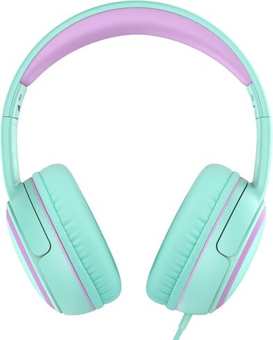 JOMILIN A10 Kids Headphones with Microphone, Folding Portable Wired Headphones with 1.5M No-Tangle Cord for Smartphone Tablet Computer MP3/4 (Green) in Kuwait