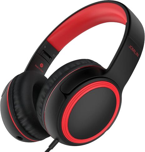 JOMILIN A10 Kids Headphones With Microphone, Lightweight Folding Stereo Bass With 1.5M No-Tangle Cord, Portable Wired for Smartphone Tablet Computer MP3/4 (Black) in Kuwait