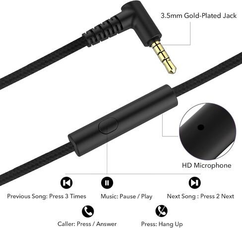 JOMILIN A10 Kids Headphones With Microphone, Lightweight Folding Stereo Bass With 1.5M No-Tangle Cord, Portable Wired for Smartphone Tablet Computer MP3/4 (Black) in Kuwait