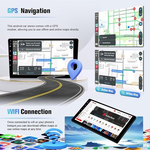 Naifay Android Car Stereo Radio Toyota Camry (Fit-J.B.Les) 2006 2007 2008 2008 2010 2011 ، 9inch IPS Touch Screen for Camry Car Stereo مع Carplay Android Auto/Bluetooth/GPS/WiFi/MIC+Canbus in Saudi Arabia