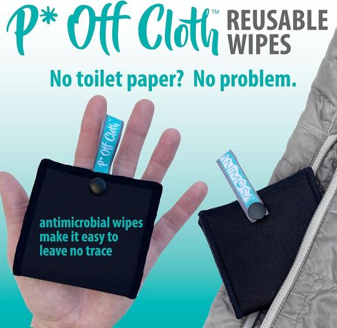 ANIMOSA P Off Cloths: for women who pee outdoors | reusable washable absorbent wipes | compact light-weight alternative to toilet paper | discreet female urination solution for camping, hiking, travel in Saudi Arabia