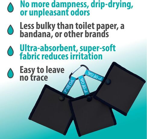 ANIMOSA P Off Cloths: for women who pee outdoors | reusable washable absorbent wipes | compact light-weight alternative to toilet paper | discreet female urination solution for camping, hiking, travel in Saudi Arabia