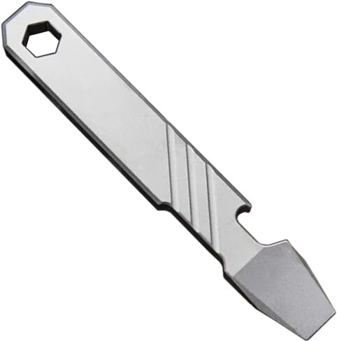 Titanium EDC Pry Bar Tool - 4 "Pocket Prybar مع فتاحة الزجاجة ، مفك البراغي Flathead ، فتحة مربع وكتابة - أداة متعددة المدمجة للحمل اليومي in Saudi Arabia