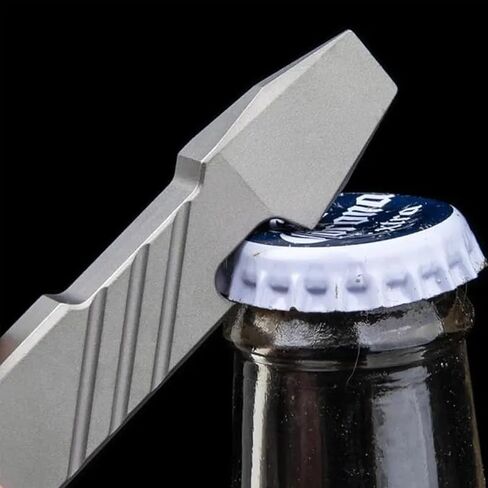 Titanium EDC Pry Bar Tool - 4 "Pocket Prybar مع فتاحة الزجاجة ، مفك البراغي Flathead ، فتحة مربع وكتابة - أداة متعددة المدمجة للحمل اليومي in Saudi Arabia