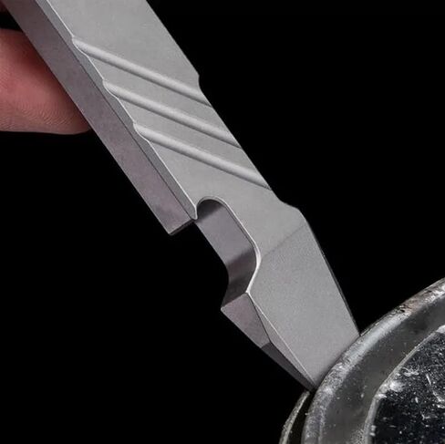 Titanium EDC Pry Bar Tool - 4 "Pocket Prybar مع فتاحة الزجاجة ، مفك البراغي Flathead ، فتحة مربع وكتابة - أداة متعددة المدمجة للحمل اليومي in Saudi Arabia