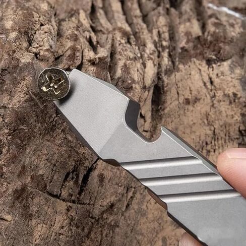Titanium EDC Pry Bar Tool - 4 "Pocket Prybar مع فتاحة الزجاجة ، مفك البراغي Flathead ، فتحة مربع وكتابة - أداة متعددة المدمجة للحمل اليومي in Saudi Arabia