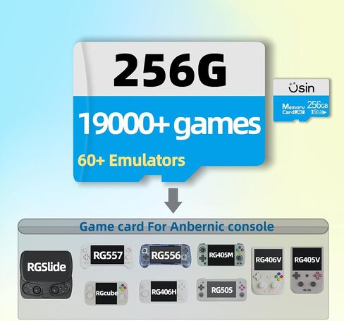 بطاقة لعبة USIN للحصول على وحدة تحكم محمولة anbernic ، 256 جيجابايت/512 جيجابايت/1TB ، ما يصل إلى 39000 لعبة رجع in Saudi Arabia