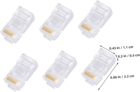 NUOBESTY 1000pcs 8 Pin COB Connectors for Cat5e Network Cables Modular Plug Terminals Sturdy Metal Design for Networking in Saudi Arabia