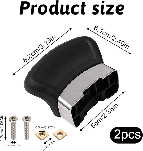 2 Pcs Replacement Handles for Pots and Pans Pressure Pan Cooker Parts, Black Pot Short Side Handles with Screw, Stainless Steel Anti-scald Pot Handle for Pressure Pan, Type Cooker Steamer in Saudi Arabia