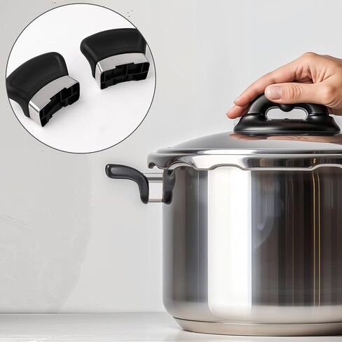 2 Pcs Replacement Handles for Pots and Pans Pressure Pan Cooker Parts, Black Pot Short Side Handles with Screw, Stainless Steel Anti-scald Pot Handle for Pressure Pan, Type Cooker Steamer in Saudi Arabia