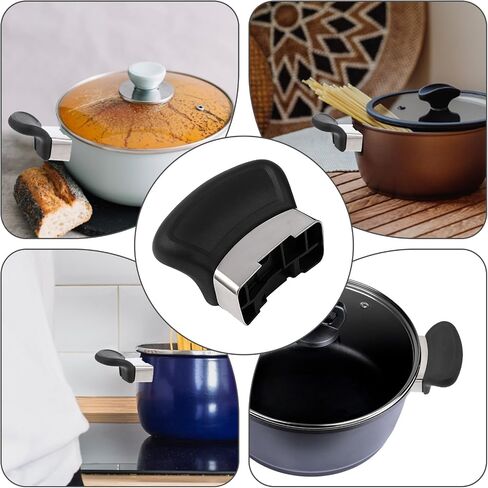 2 Pcs Replacement Handles for Pots and Pans Pressure Pan Cooker Parts, Black Pot Short Side Handles with Screw, Stainless Steel Anti-scald Pot Handle for Pressure Pan, Type Cooker Steamer in Saudi Arabia
